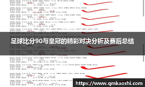 足球比分90与皇冠的精彩对决分析及赛后总结